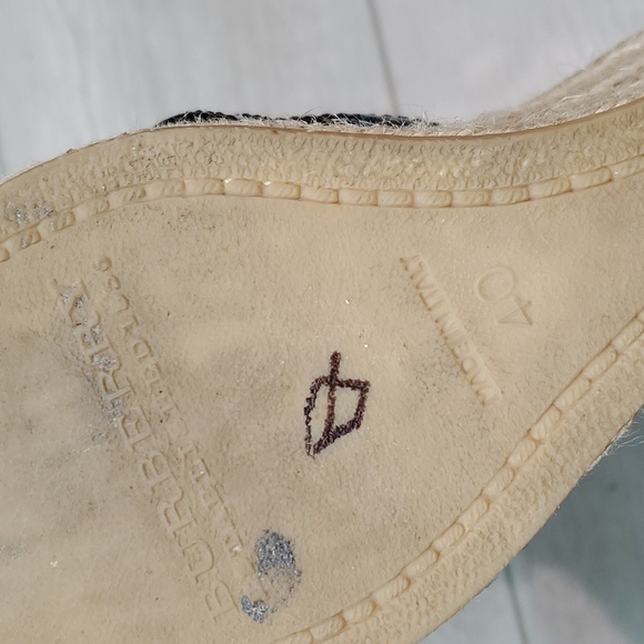 Burberry Womens Leather Logo Print Espadrille Wedge Sandals Shoes sz EU 40/10 - Picture 12 of 13